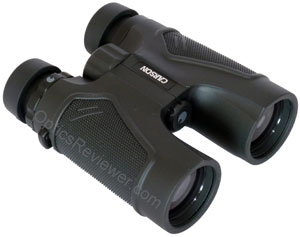 Angled view of Carson 3D ED Binocular