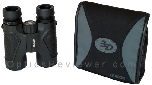 Top view of Carson 3D ED and its case