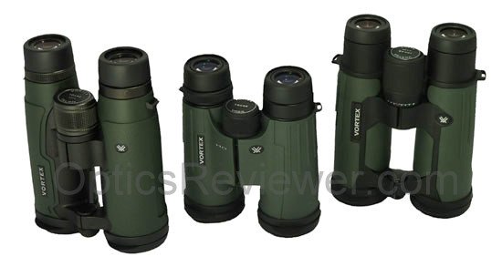 A top view of the Talon HD, Viper HD and Razor HD binoculars