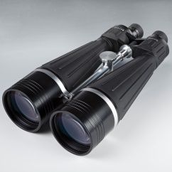 Angled view of Zhumell 25x100 Tachyon Binocular objectives